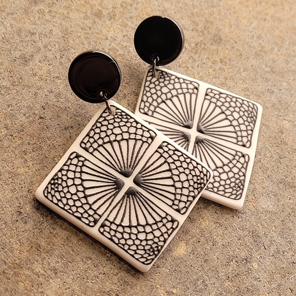 Boho Stud Dangle Earrings - Picture 1 of 4